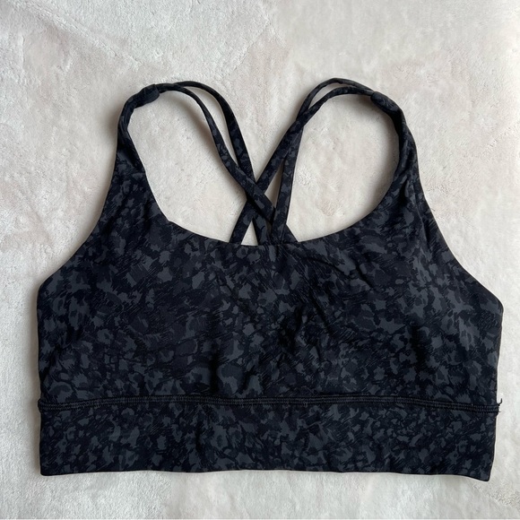 Lululemon Energy Bra Long Line Medium Support in Wild Thing Camo Deep Coal Multi - Picture 7 of 14